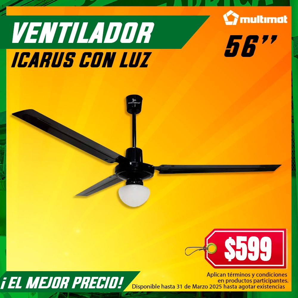 Ventilador Icarus con luz