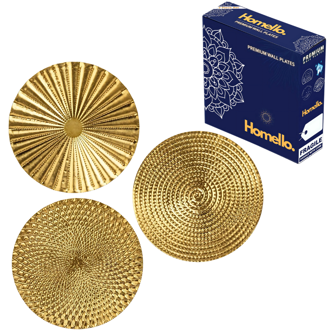 Gold Metal Wall Plates for Home Decoration