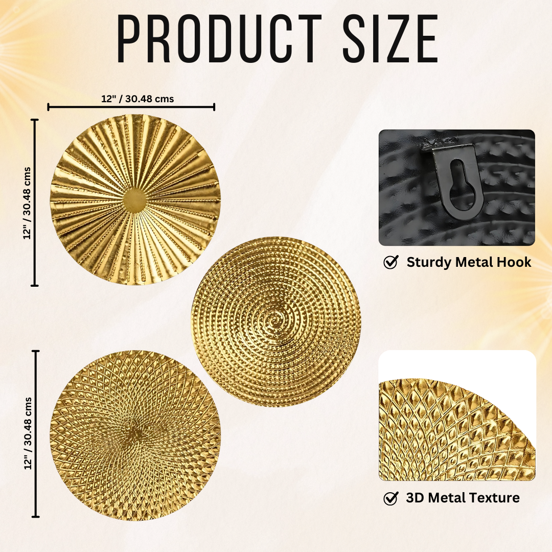 Gold Metal Wall Plates for Home Decoration