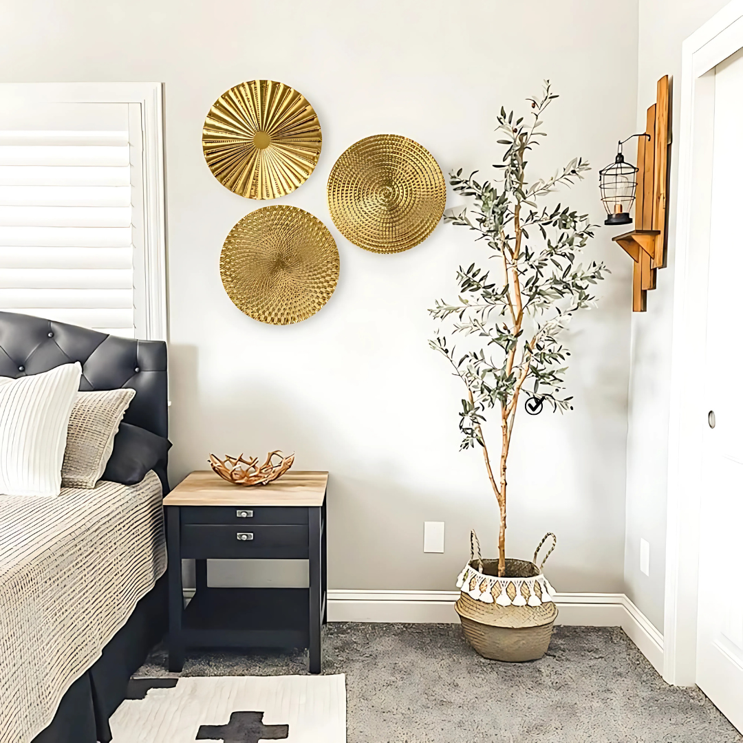 Gold Metal Wall Plates for Home Decoration