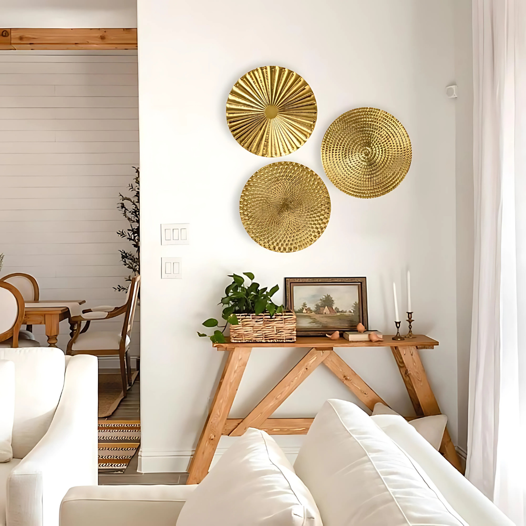 Gold Metal Wall Plates for Home Decoration