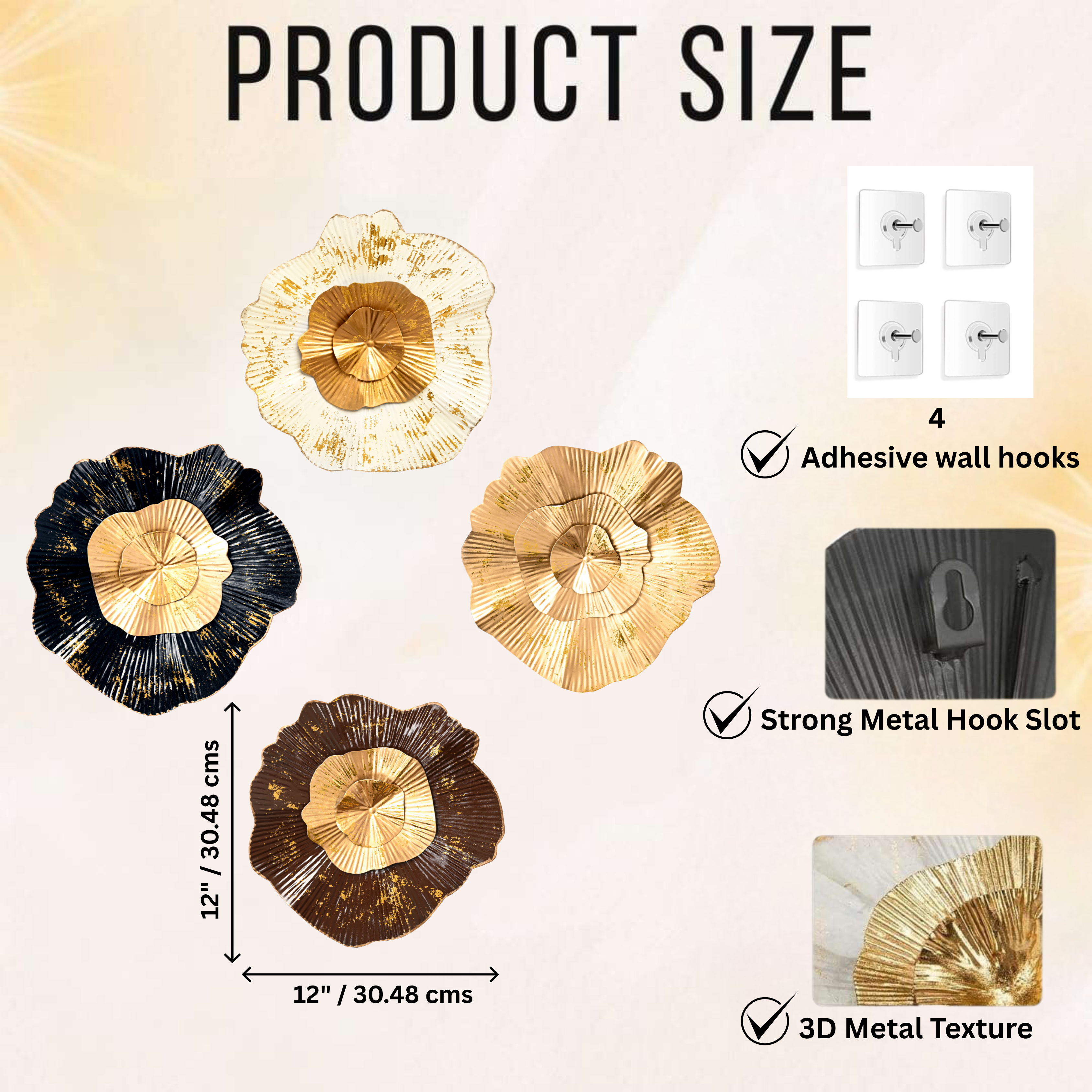 Floral Metal Wall Plates for Home Decoration