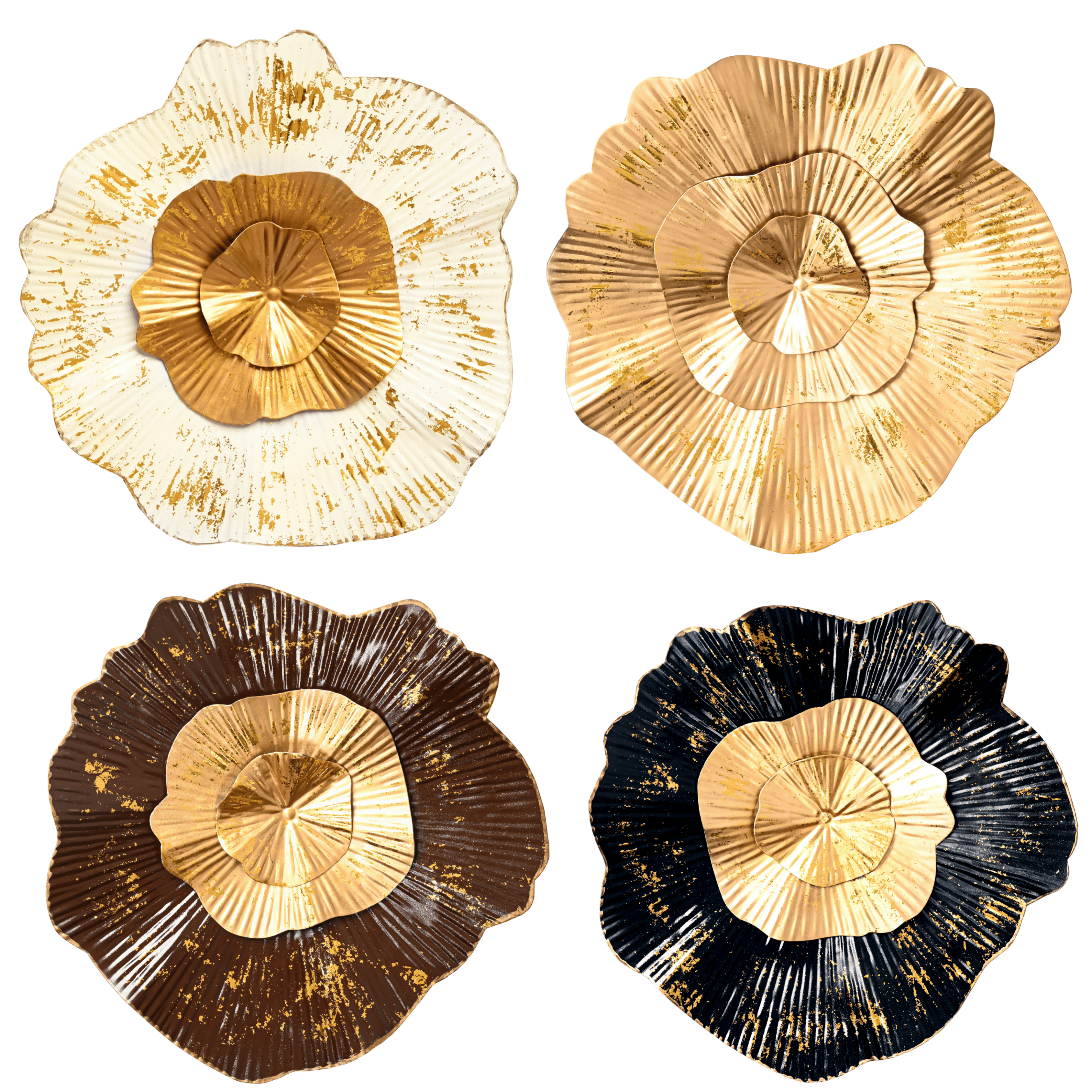 Floral Metal Wall Plates for Home Decoration