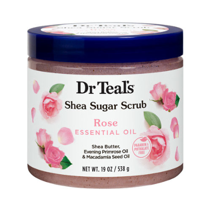 Dr Teal's Shea Sugar Scrub Rose Essential Oil