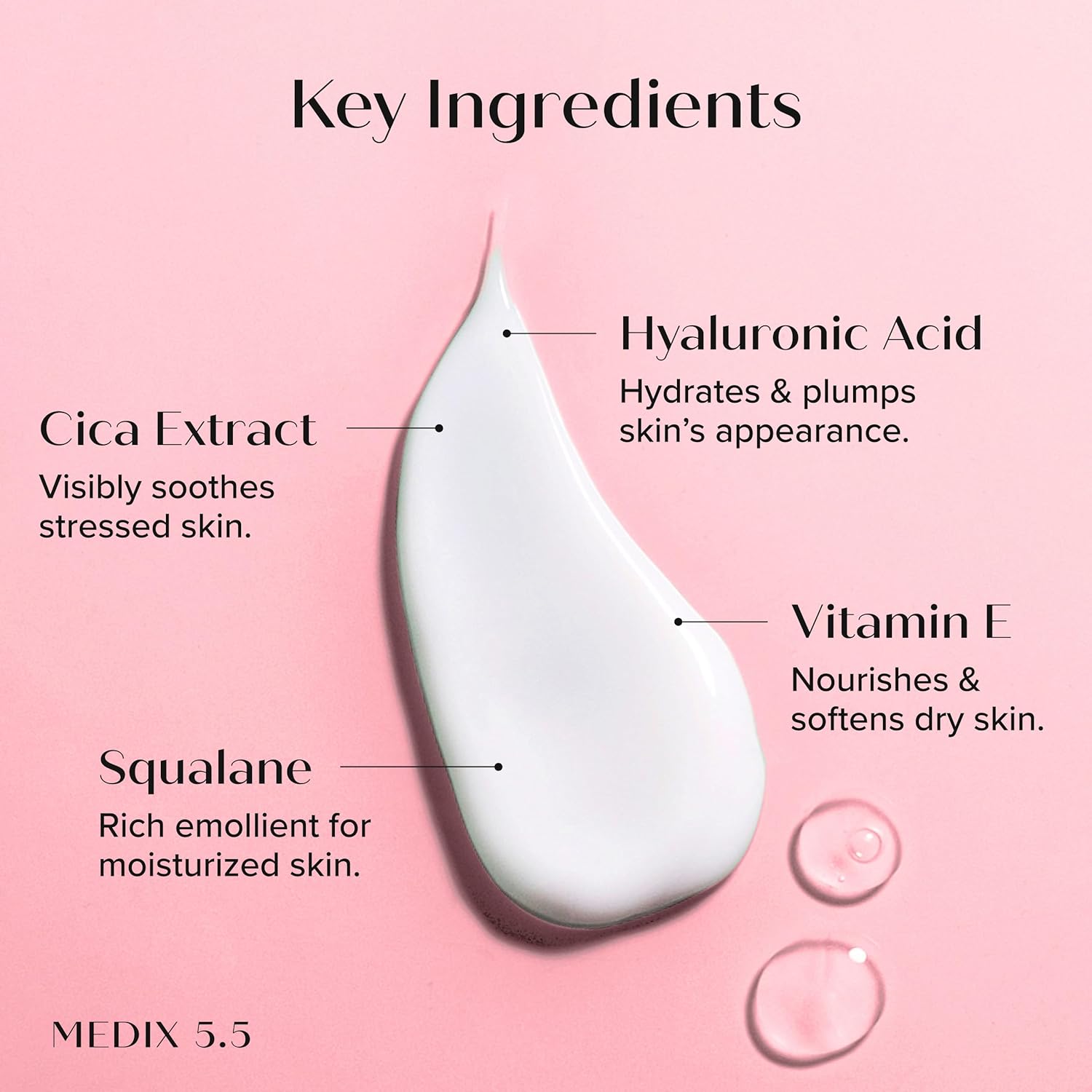 Medix 5.5 Hyaluronic Acid + Vitamin E Cream Body Lotion & Face Moisturizer | Hydrating Dry Skin Firming Lotion Minimizes Look Of Wrinkles, Stretch Marks, & Crepey Skin | Skin Care Products | 15 Fl Oz