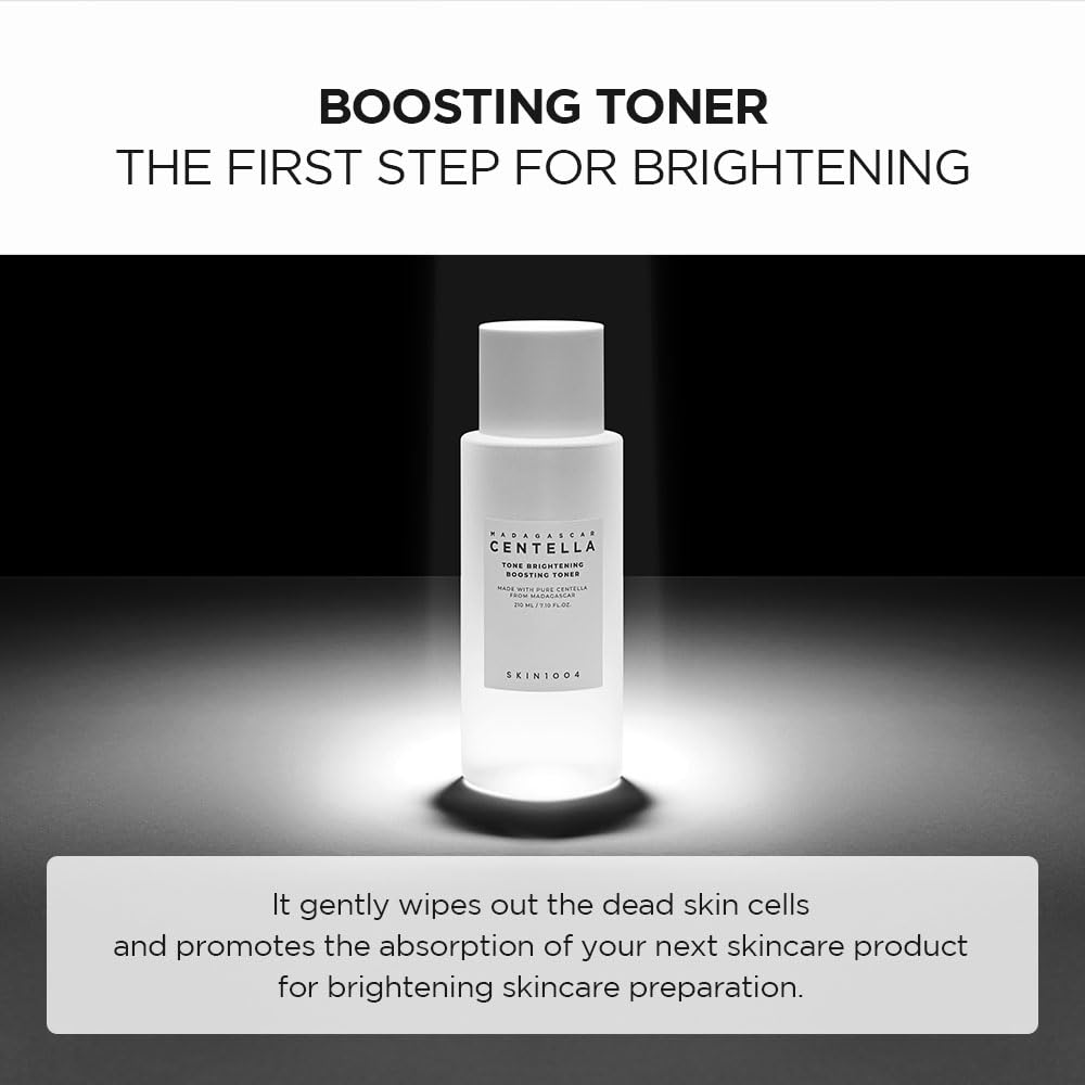 SKIN1004 Tone Balancing Boosting Toner, Korean Face Toner for Uneven Skin Tone, Centella Toner with Niacinamide & MadeWhite, Gentle Exfoliating, Radiant Skin, Korean Skin Care, 7.10 fl.oz / 210ml
