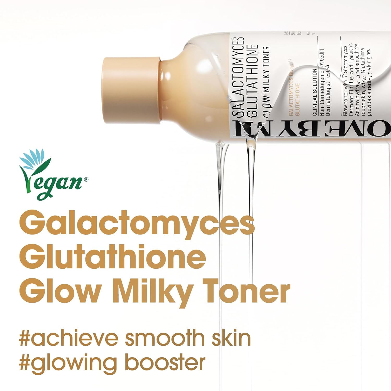 SOME BY MI Galactomyces Glutathione Glow Milky Toner - 6.76Oz, 200ml - Hydrating Korean Milky and Rice Toner with Glutathione & Vitamin C for Smooth, Radiant Skin - Korean Skin Care