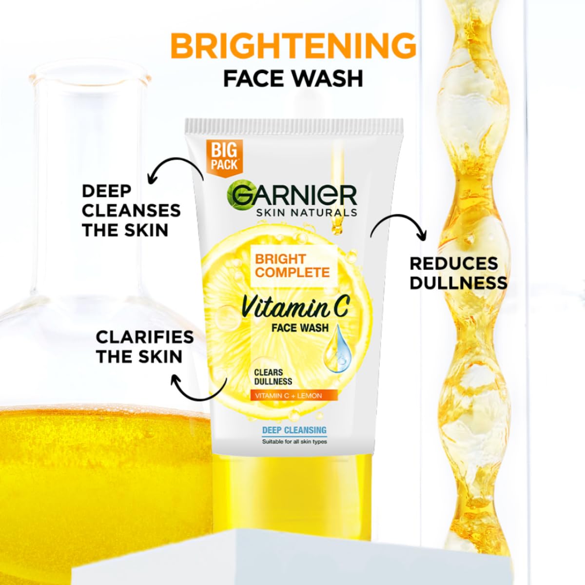 Garnier Bright Complete Vitamin C Face Wash 100g