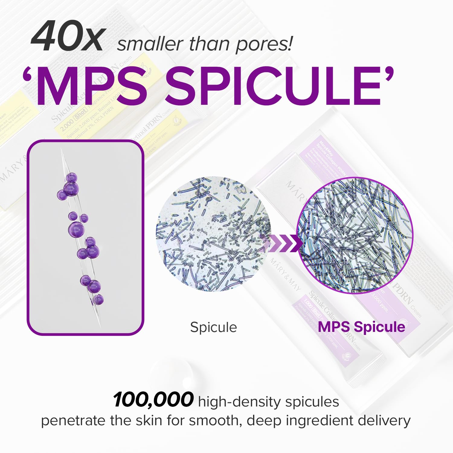 Mary&May Spicule Collagen PDRN Cream, Korean Plumping Night Cream 0.53 oz | 1,000ppm marine spicules + French marine collagen + CICA PDRN for volume, smile lines & elasticity, ceramide, sensitive skin