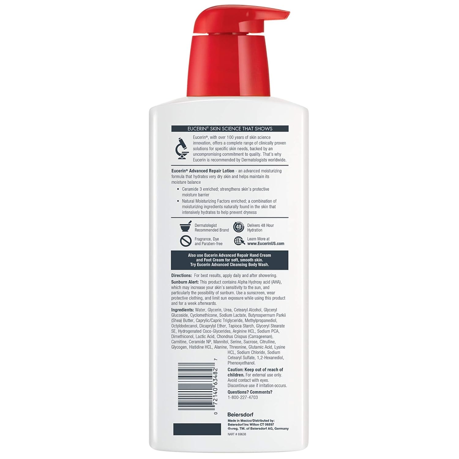 Eucerin Advanced Repair Lotion - Fragrance Free, Full Body Lotion for Very Dry Skin - 16.9 fl. oz.