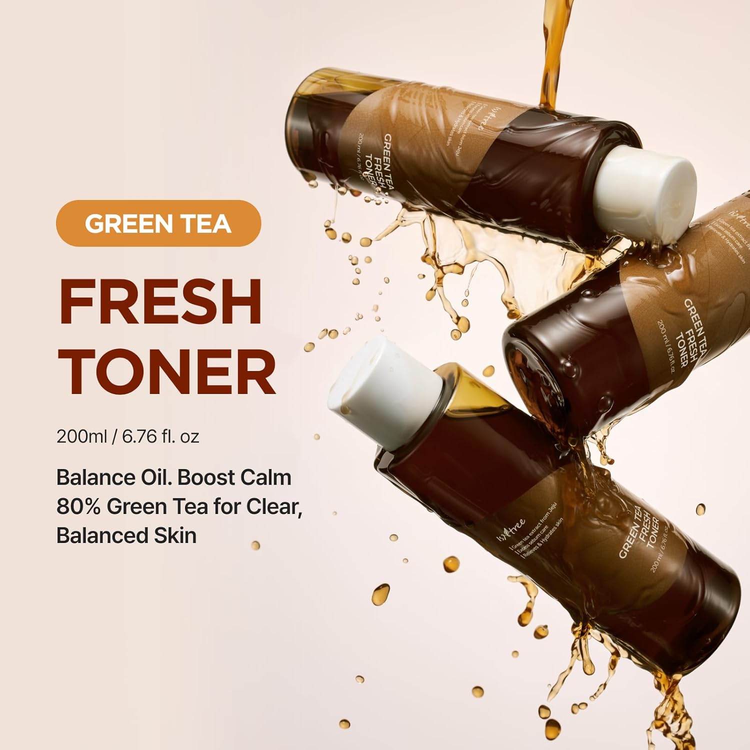 ISNTREE Green Tea Fresh Toner | Korean Toner with Green Tea | Hydrating Facial Toner for Oily Skin, Sebum Control & Refreshing Care, 6.76 fl oz