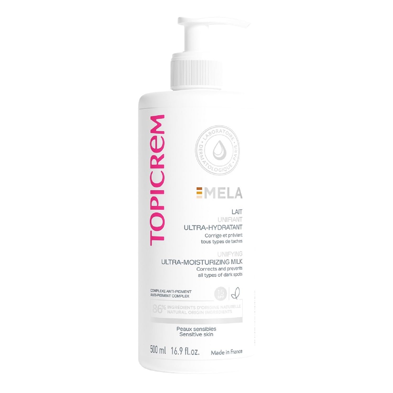 Topicrem Mela Lait Unifiant ultra Hydratant 500ml