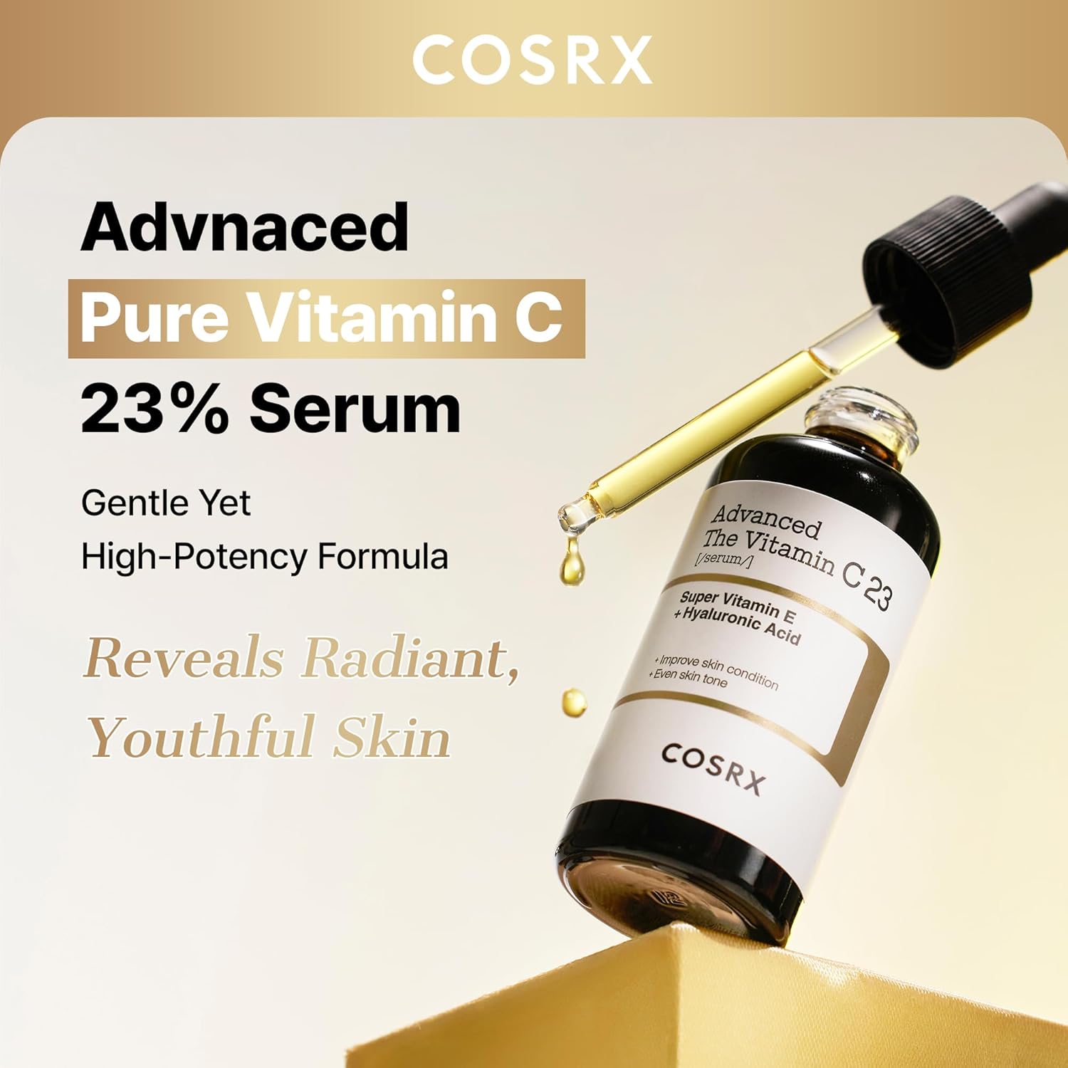 COSRX Advanced Pure Vitamin C 23% Serum with Vitamin E & Glutathione, Korean Vitamin C Serum for Fine Lines, Uneven Skin Tone & Dull Skin, 0.7oz, Korean Skin Care