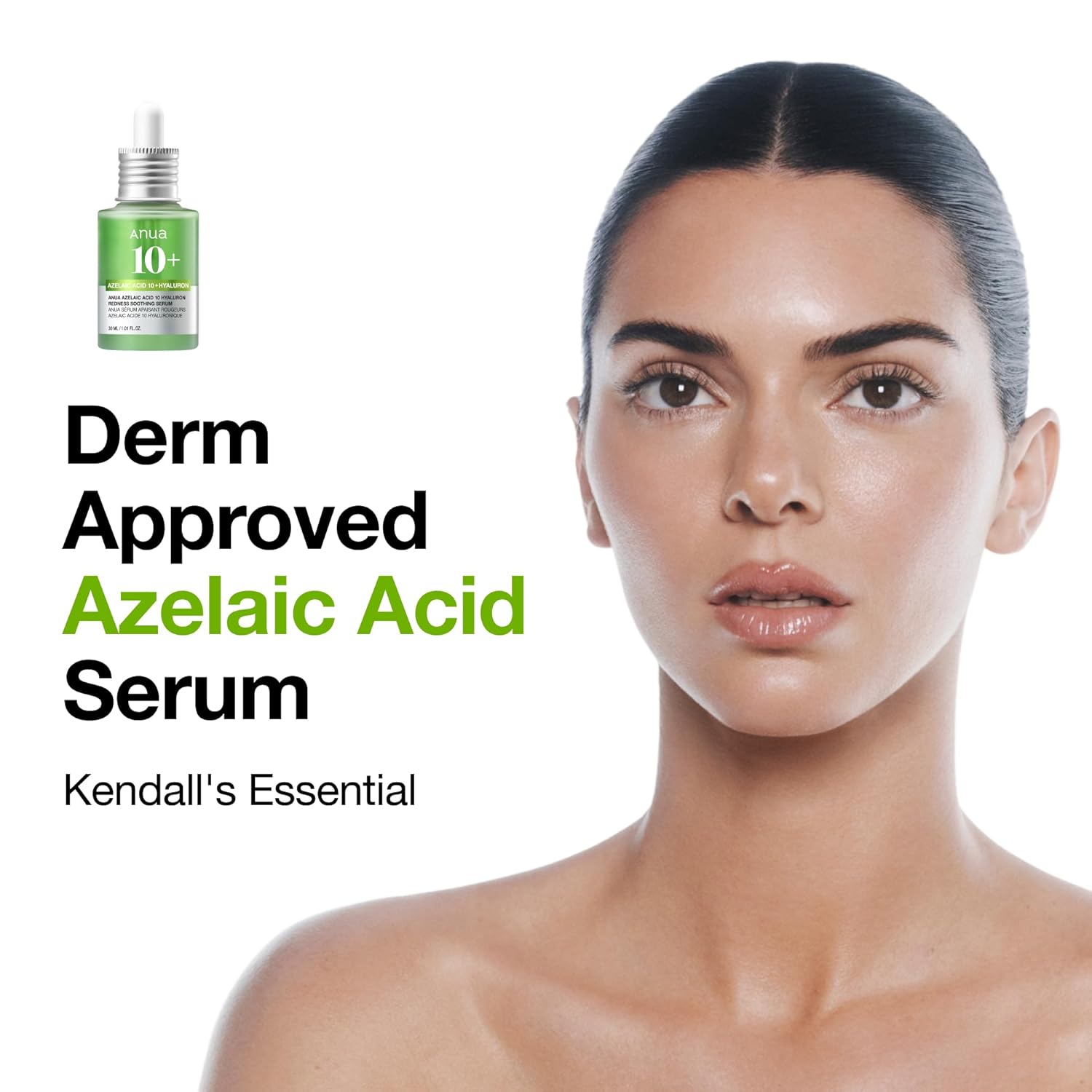Anua Azelaic Acid 10 Hyaluron Redness Soothing Serum, Facial Serum for Blemish-Prone & Oily-Prone Skin, Lightweight & Hydrating Blemish Care, Hyaluronic Acid, Korean Skincare, 1.01 fl oz.