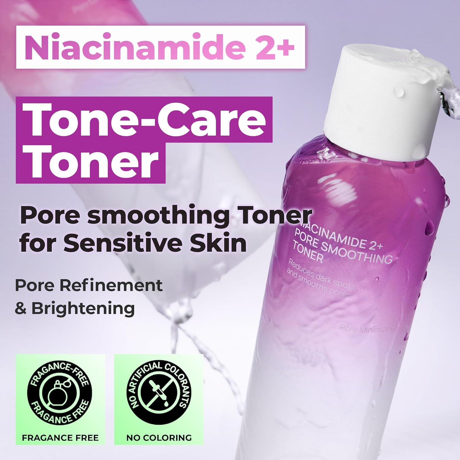 JUMISO Niacinamide PHA BHA Exfoliating Toner for Pores, 6.93 fl oz | Non-sticky PHA + BHA toner smooths bumpy texture & refines pores, with niacinamide & TXA. No AHA sting, fragrance-free.