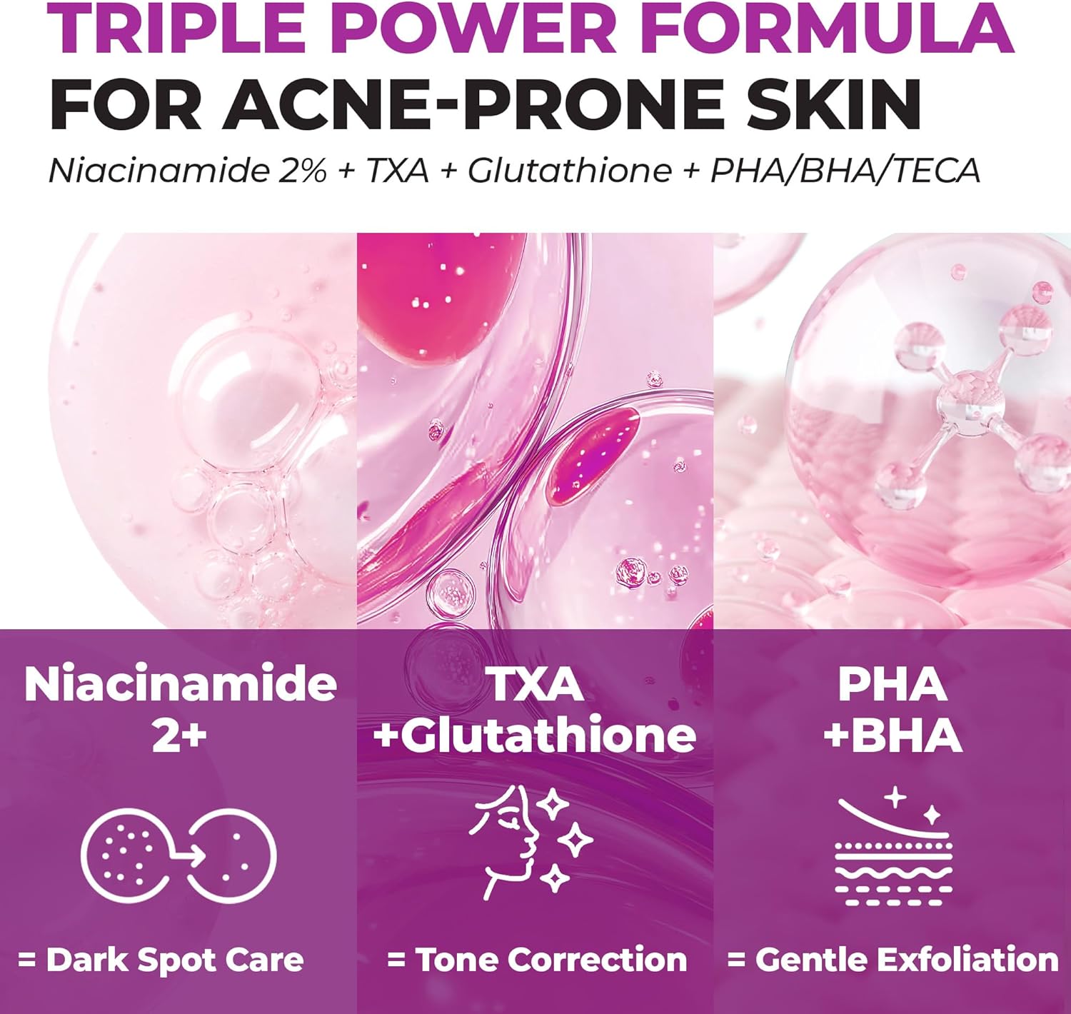 JUMISO Niacinamide PHA BHA Exfoliating Toner for Pores, 6.93 fl oz | Non-sticky PHA + BHA toner smooths bumpy texture & refines pores, with niacinamide & TXA. No AHA sting, fragrance-free.