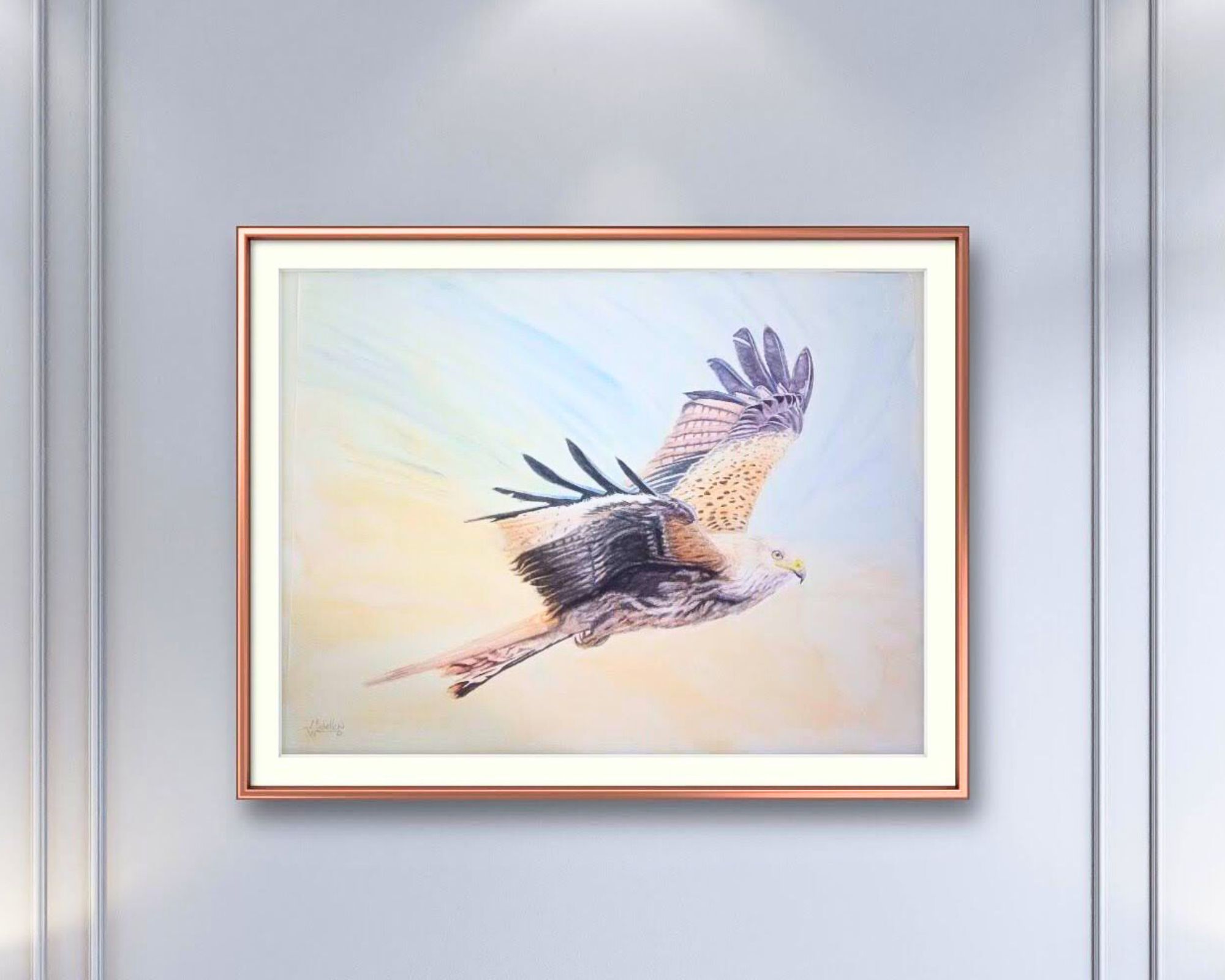 Red Kite In Flight, Original Artwork