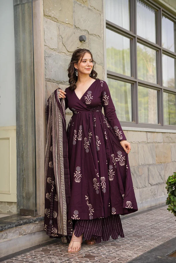 Cotton Printed Anarkali Gown