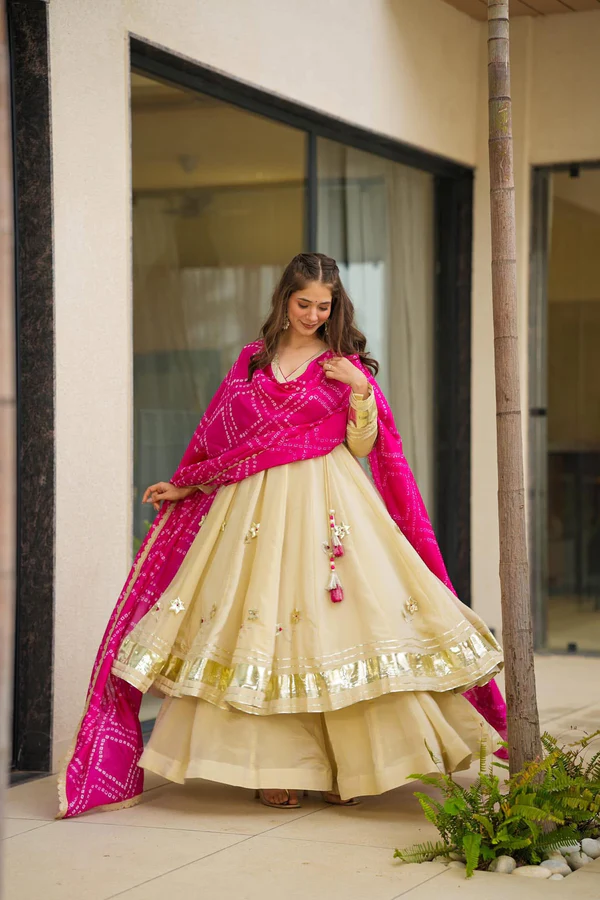 Elegant Beige Anarkali Dress