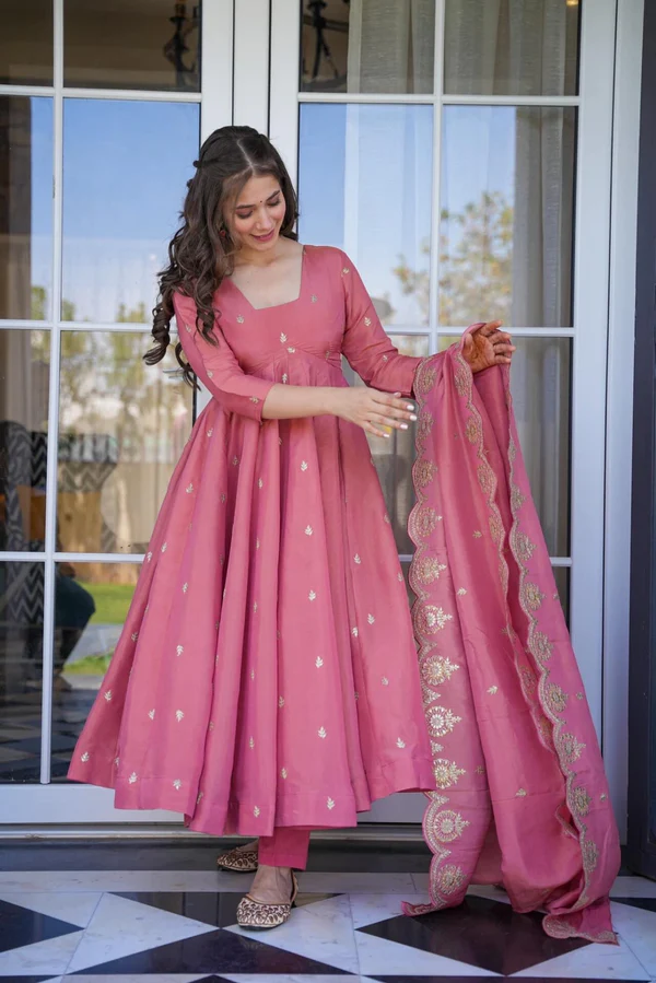 Elegant Pink Anarkali Dress