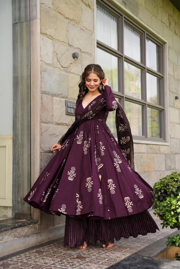 Cotton Printed Anarkali Gown
