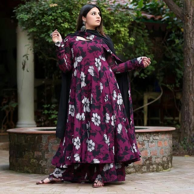 Floral Printed Anarkali Suit