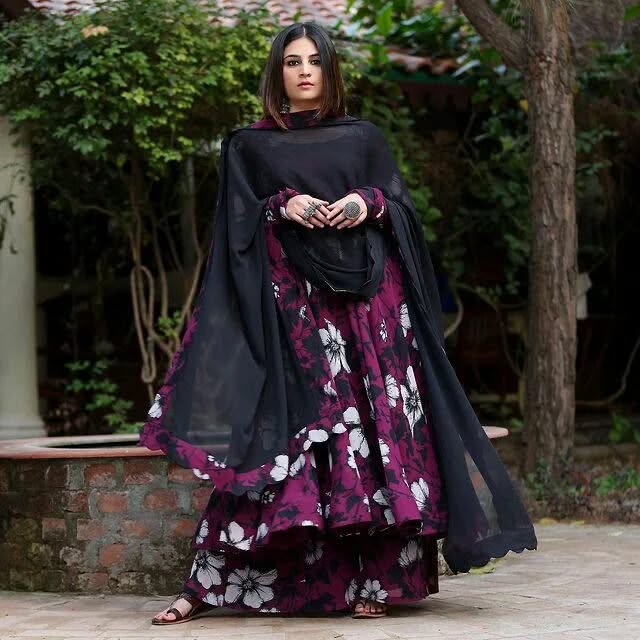 Floral Printed Anarkali Suit