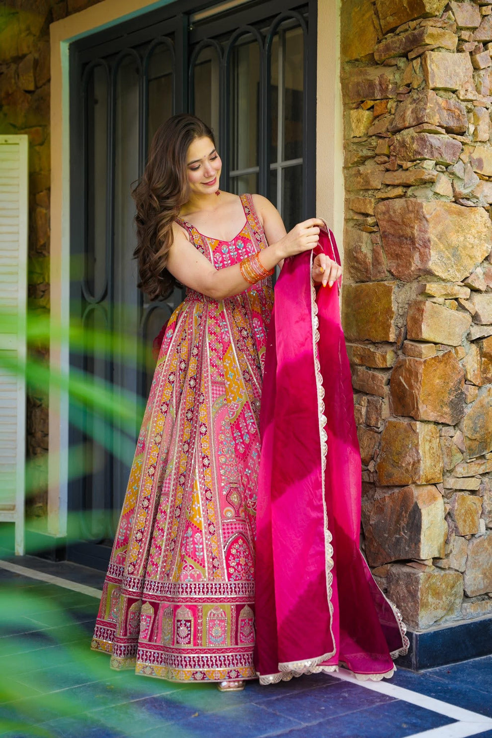 Royal Radiance Pink Anarkali Gown Set 