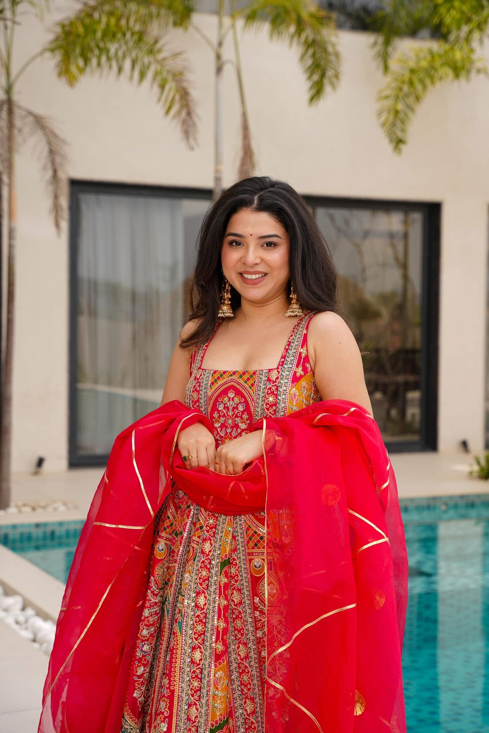 Royal Radiance Pink Anarkali Gown Set 