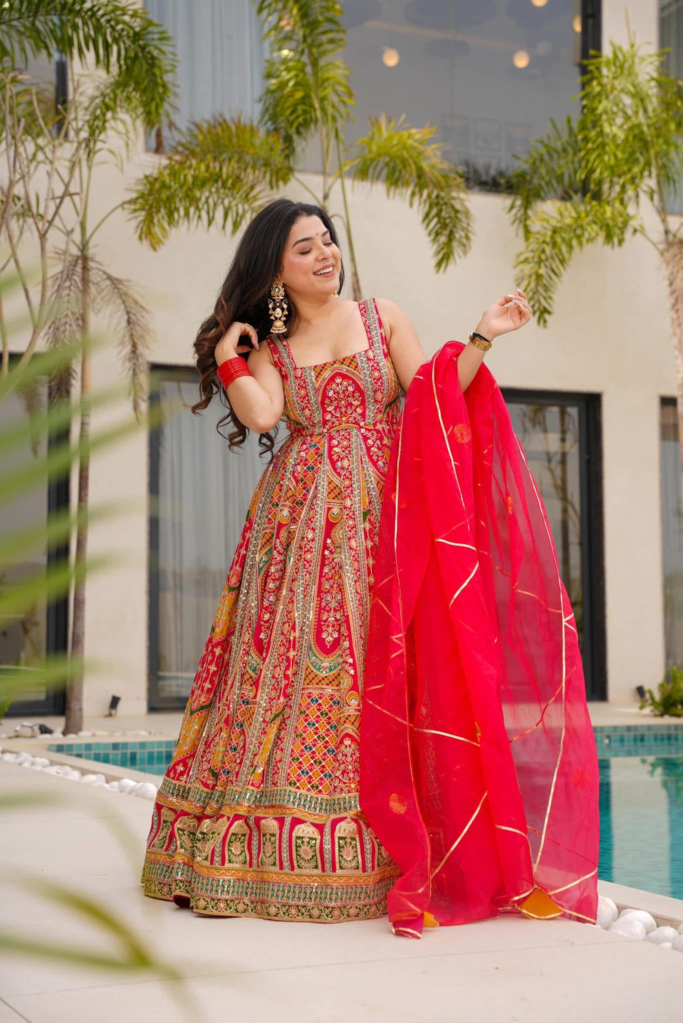 Royal Radiance Pink Anarkali Gown Set 