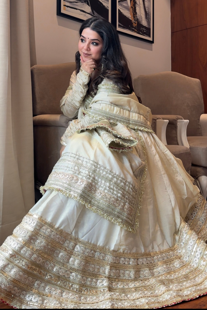 Elegant Tissue Silk Anarkali Gown 
