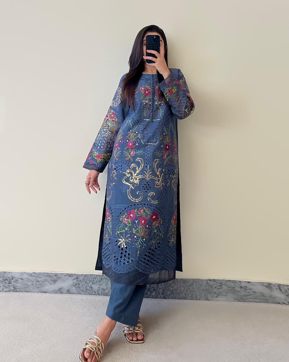 Embroidered Traditional Pakistani Suit 