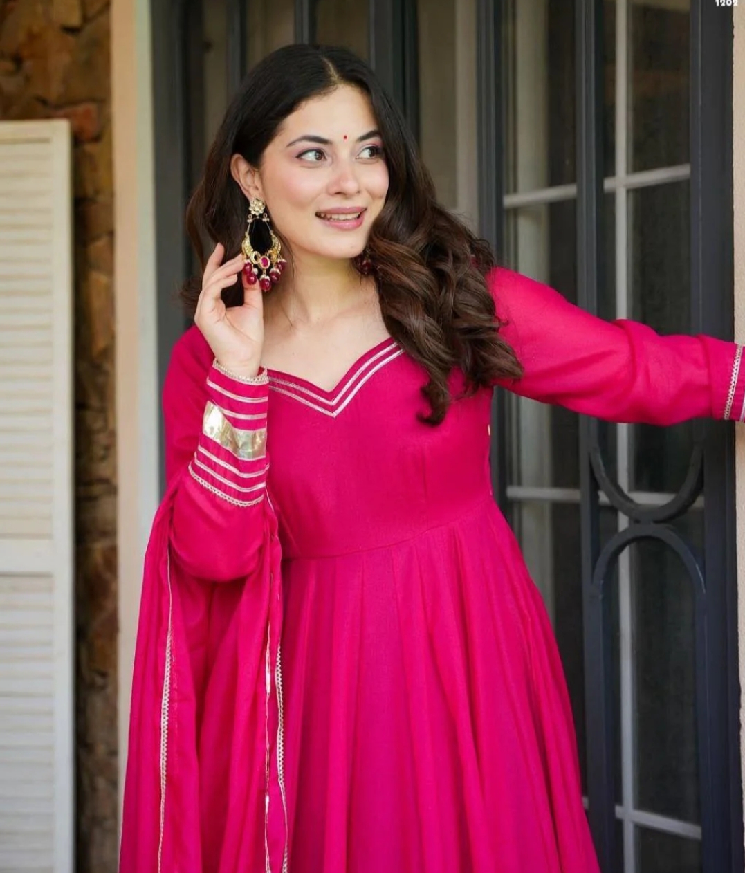 Elegant Pink Anarkali Suit set