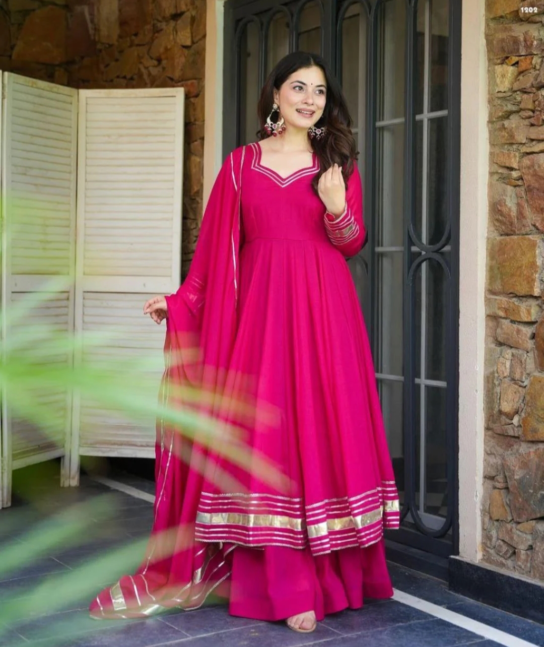 Elegant Pink Anarkali Suit set