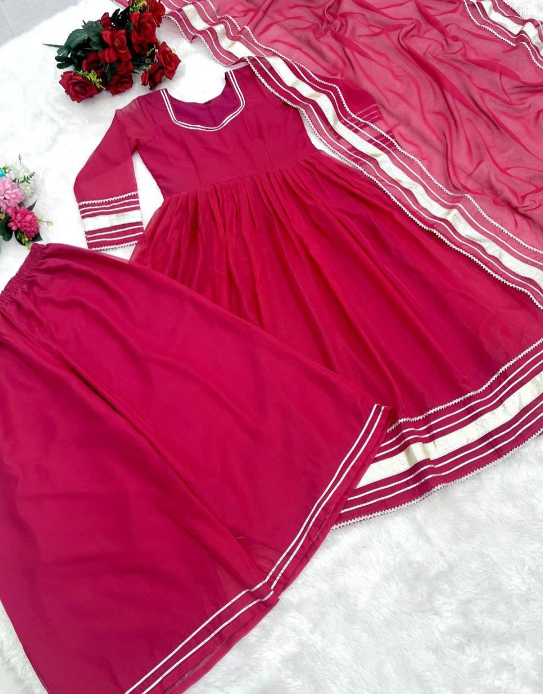 Elegant Pink Anarkali Suit set