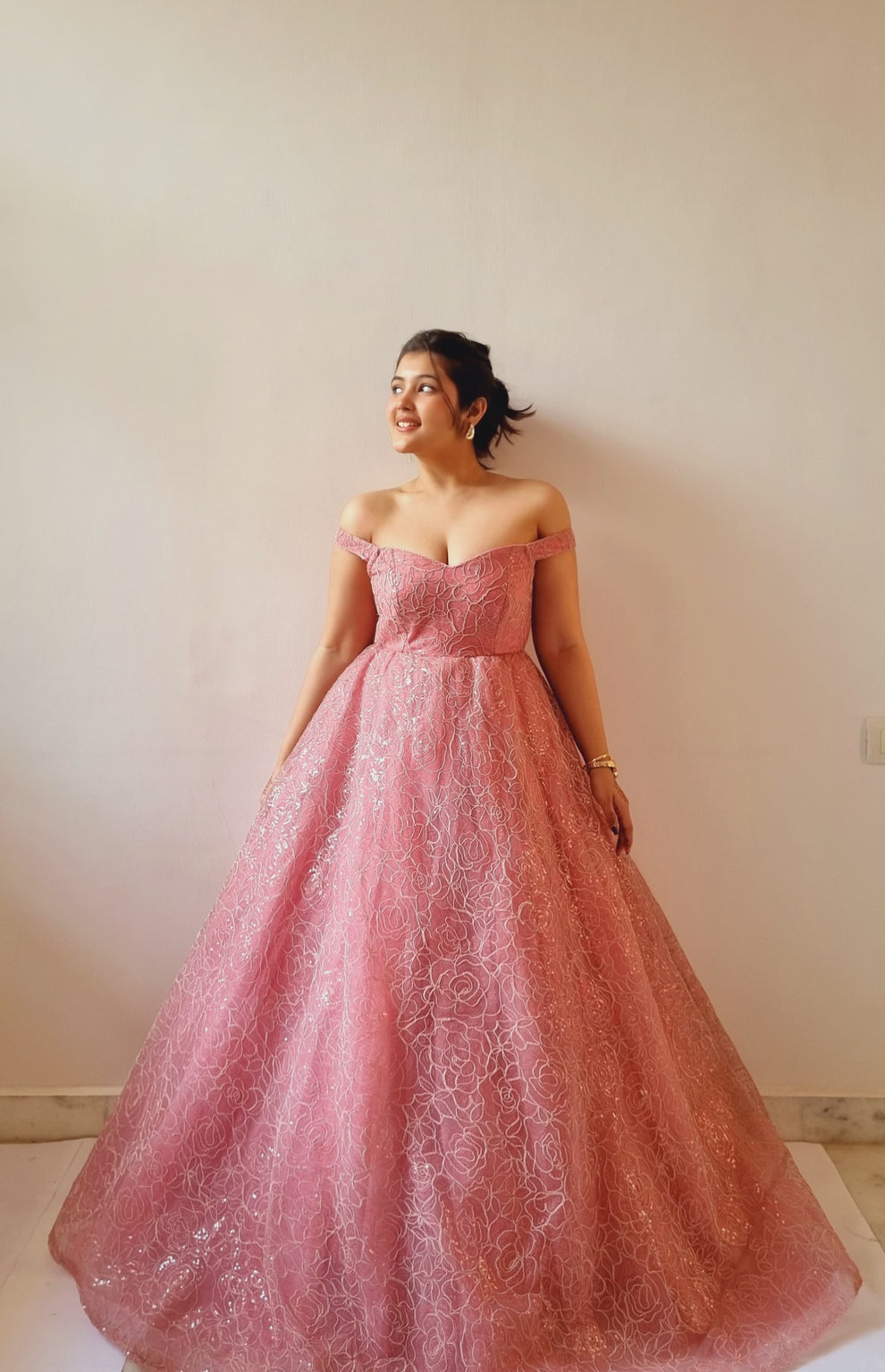 Elegant Pink Blush Ball Gown