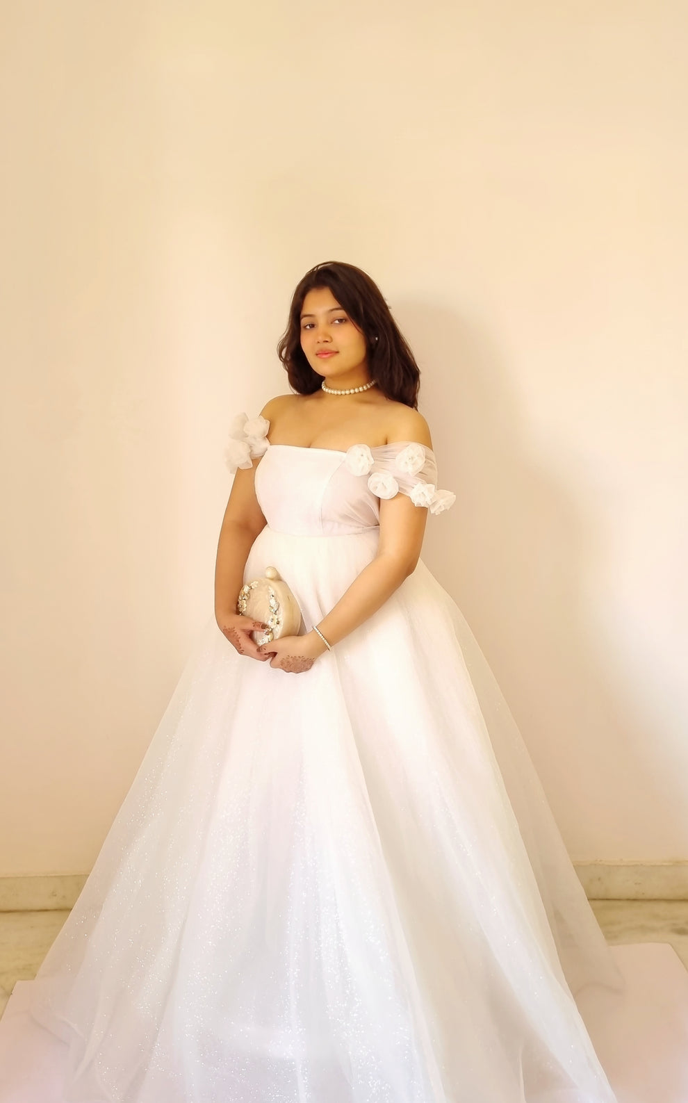 Elegant White Organza Gown