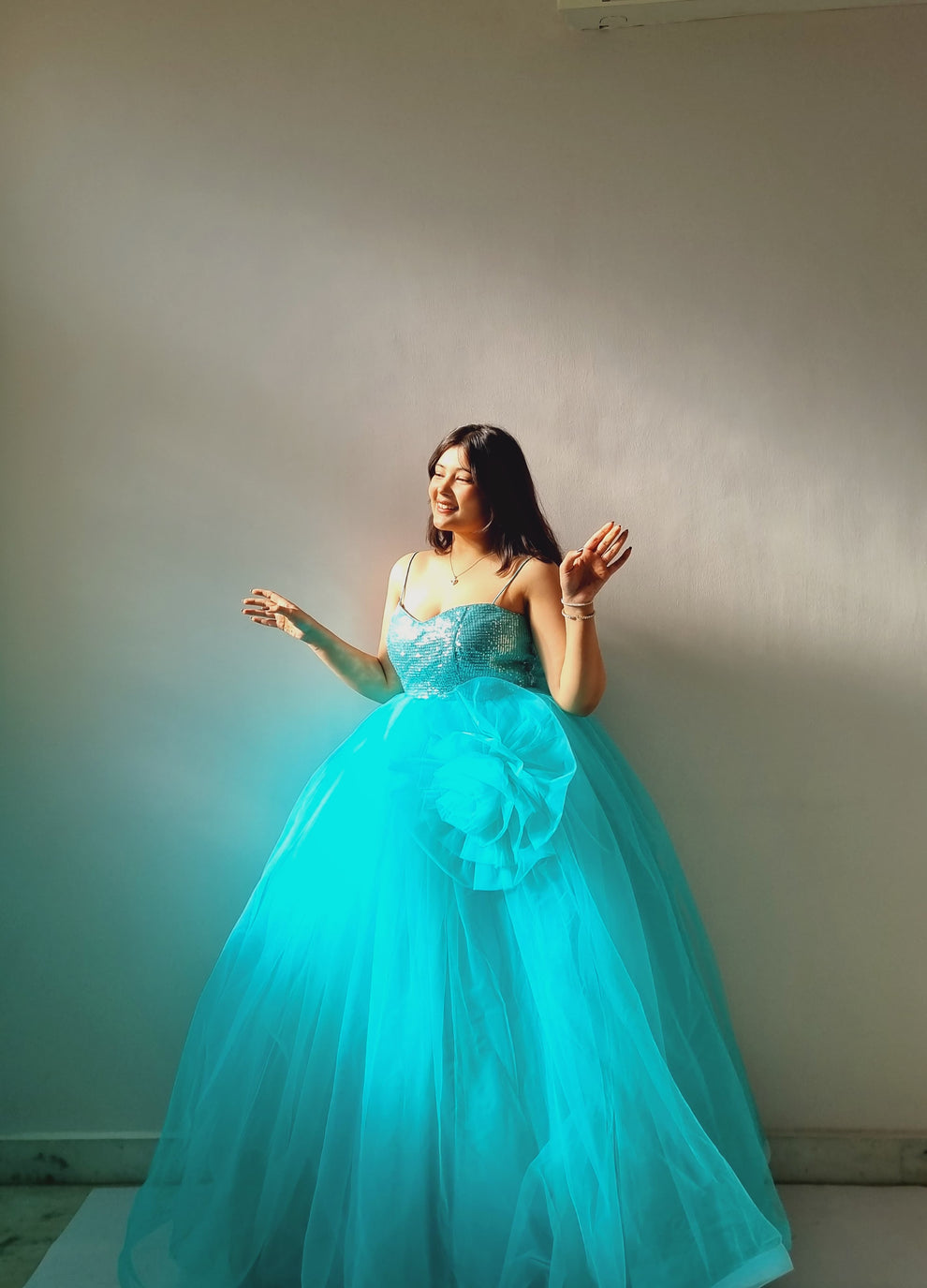 Elegant Turquoise Princess Gown