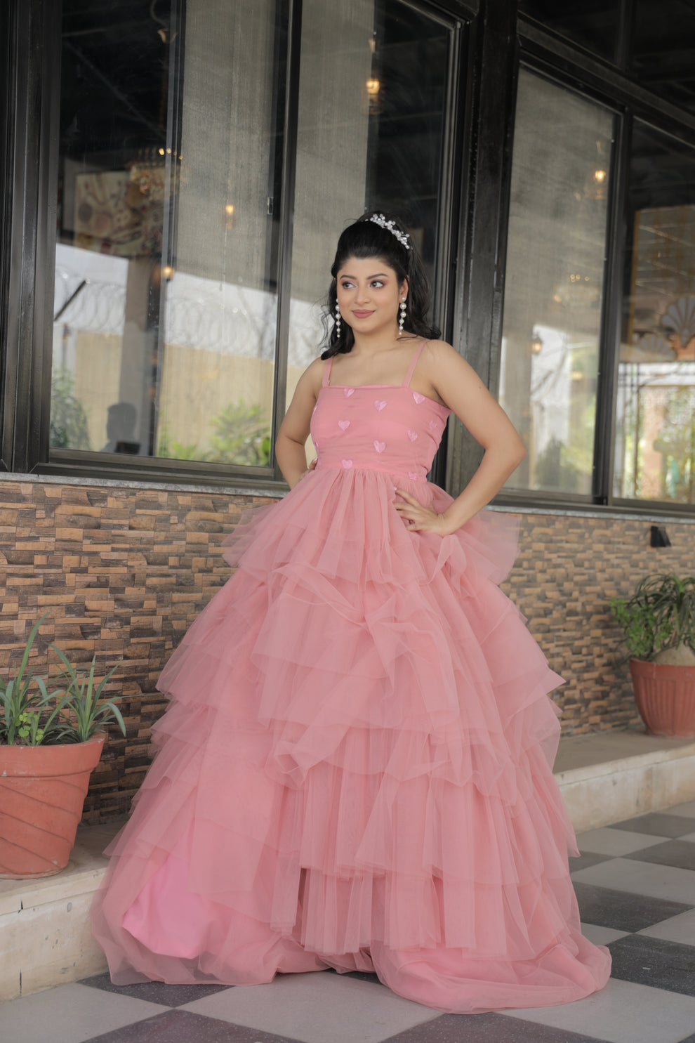 Elegant Pink Ball Gown