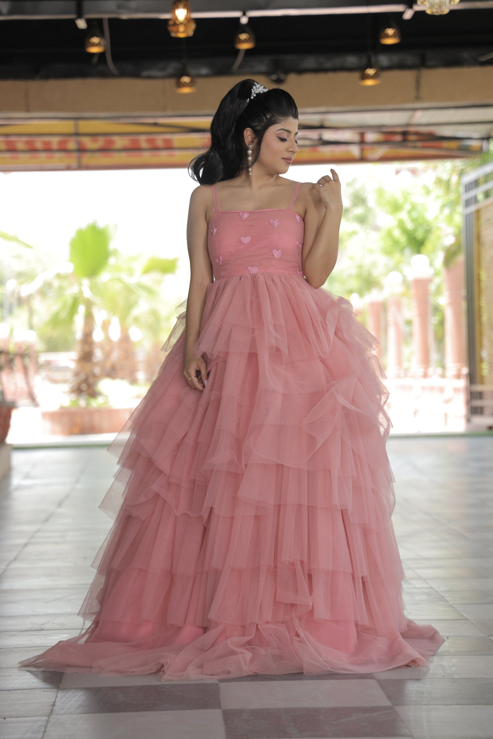 Elegant Pink Ball Gown