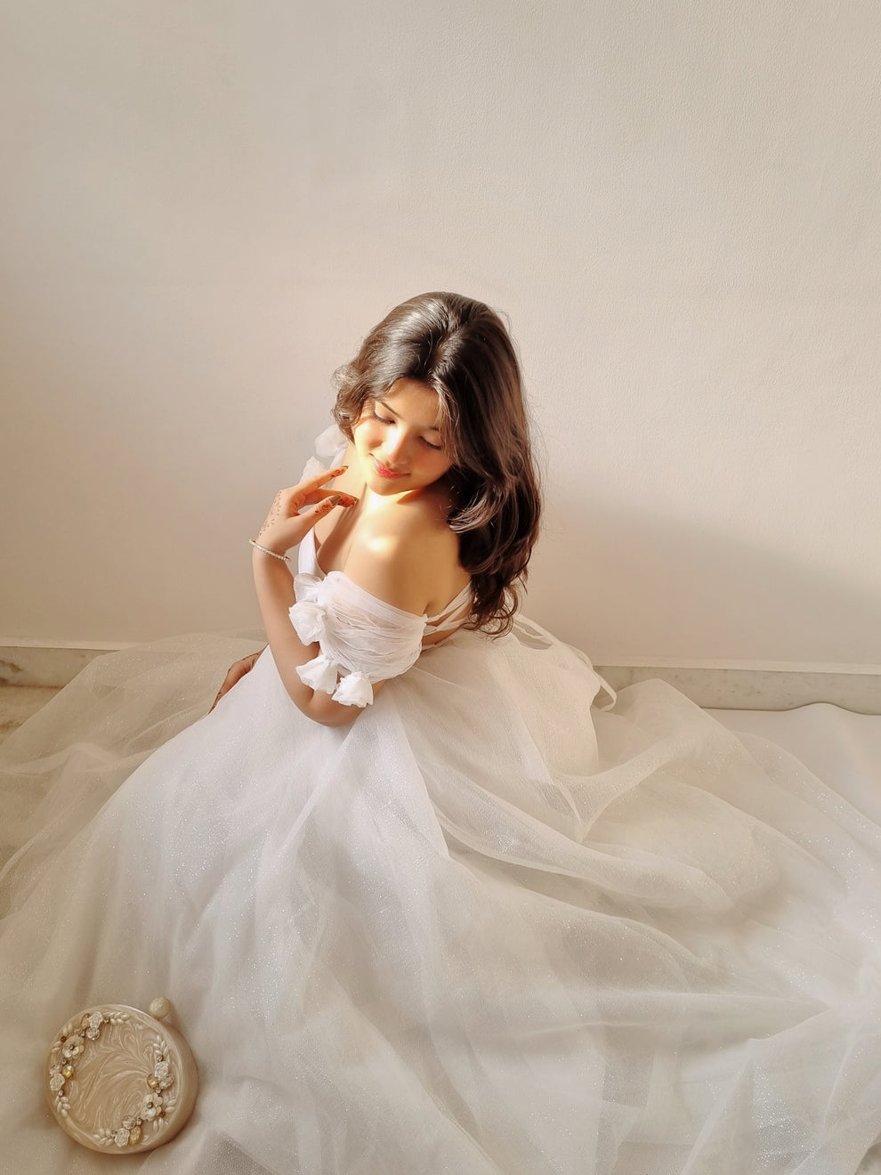 Elegant White Organza Gown