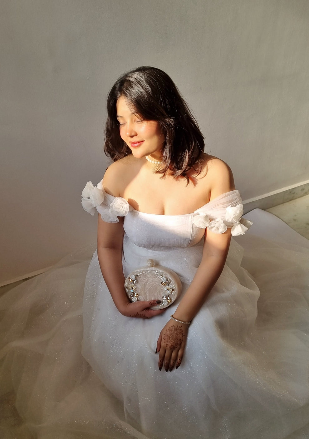Elegant White Organza Gown