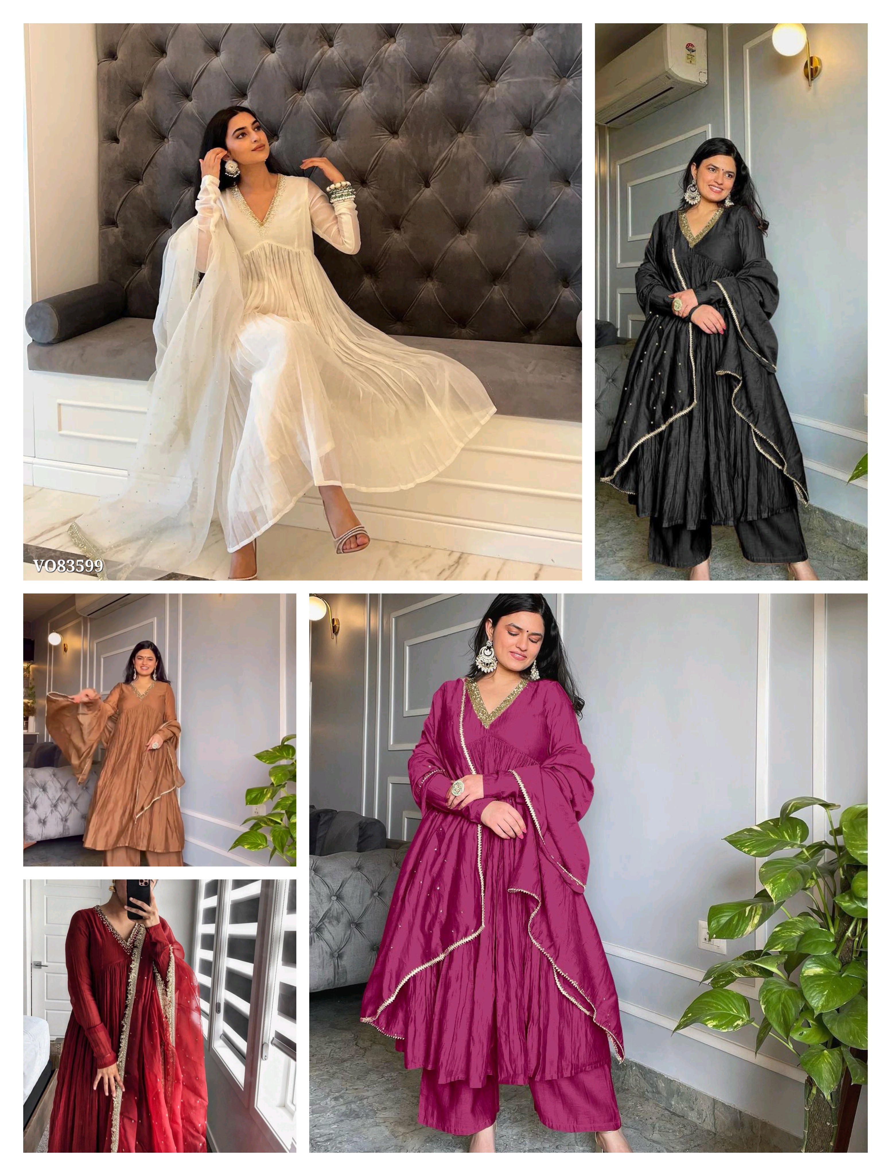Elegant Party Wear Alia Cut Anarkali Gown Set 