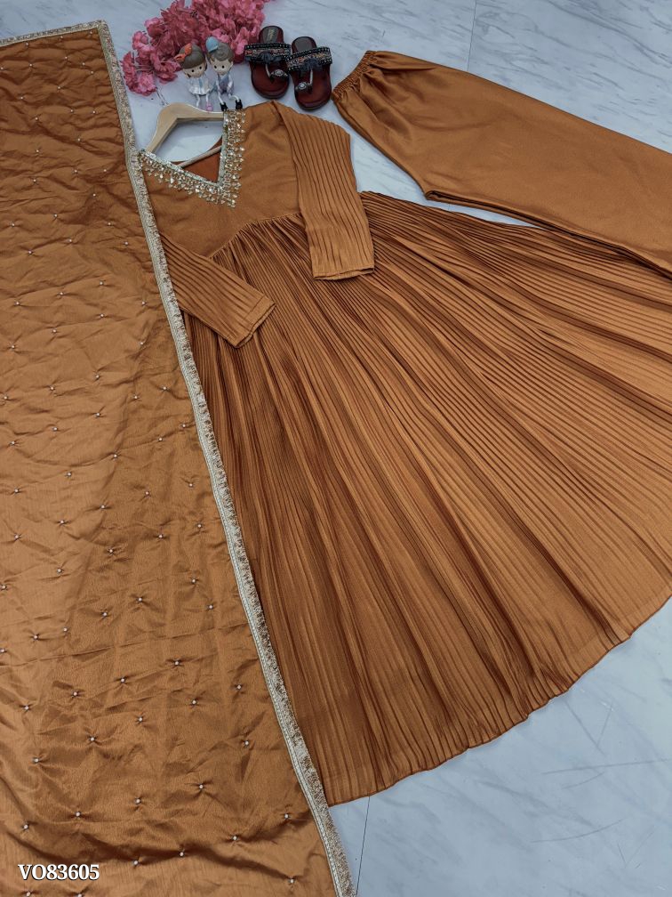 Elegant Party Wear Alia Cut Anarkali Gown Set 