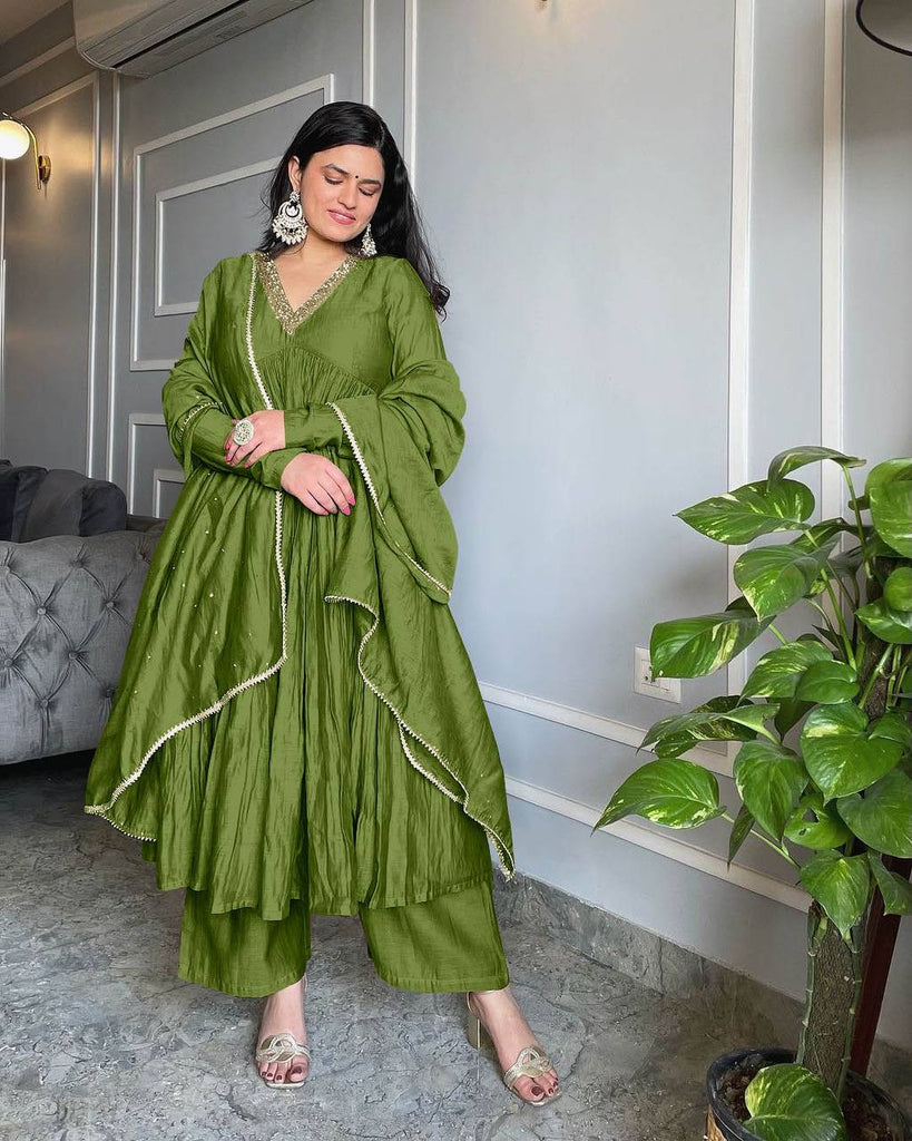 Elegant Party Wear Alia Cut Anarkali Gown Set 