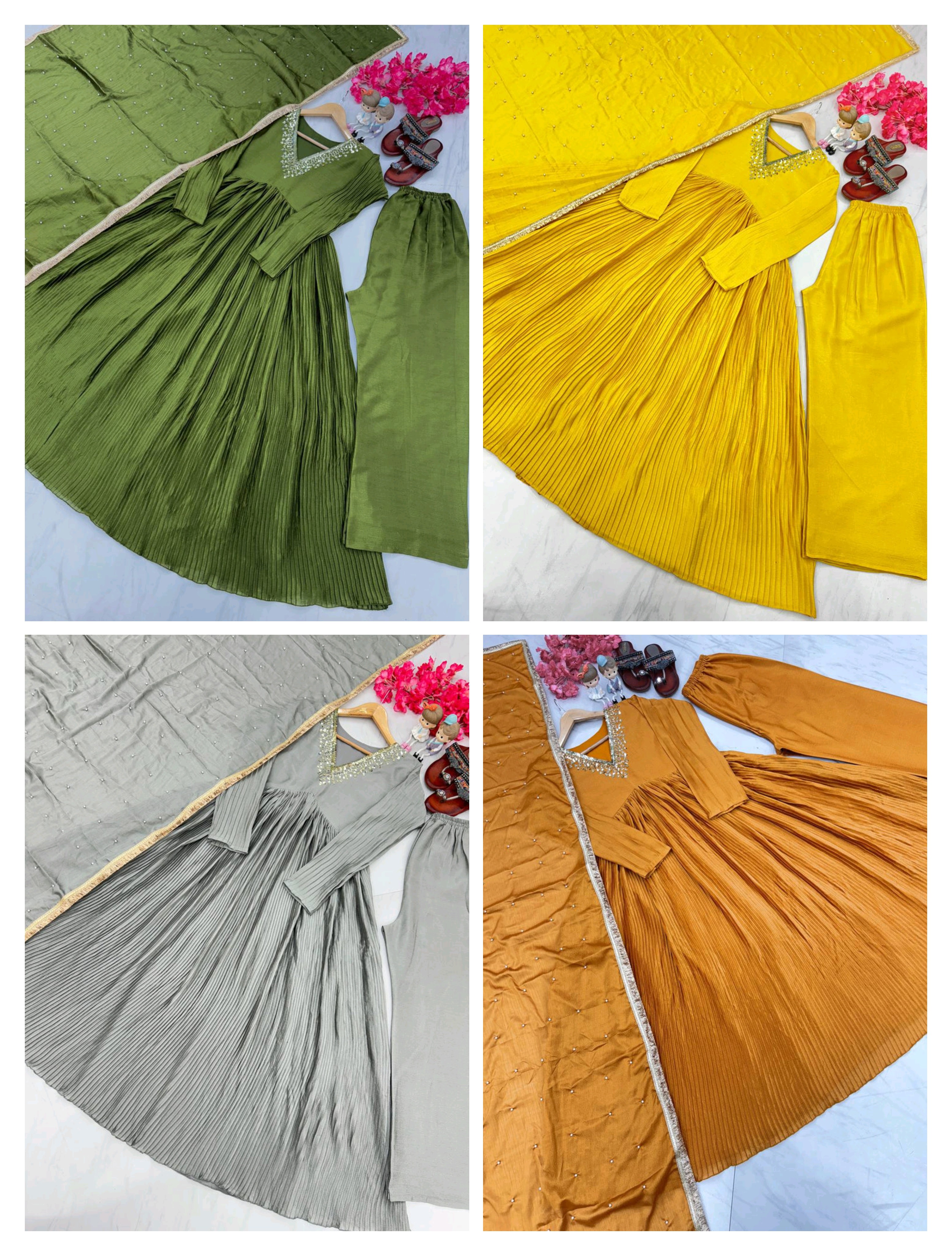 Elegant Party Wear Alia Cut Anarkali Gown Set 