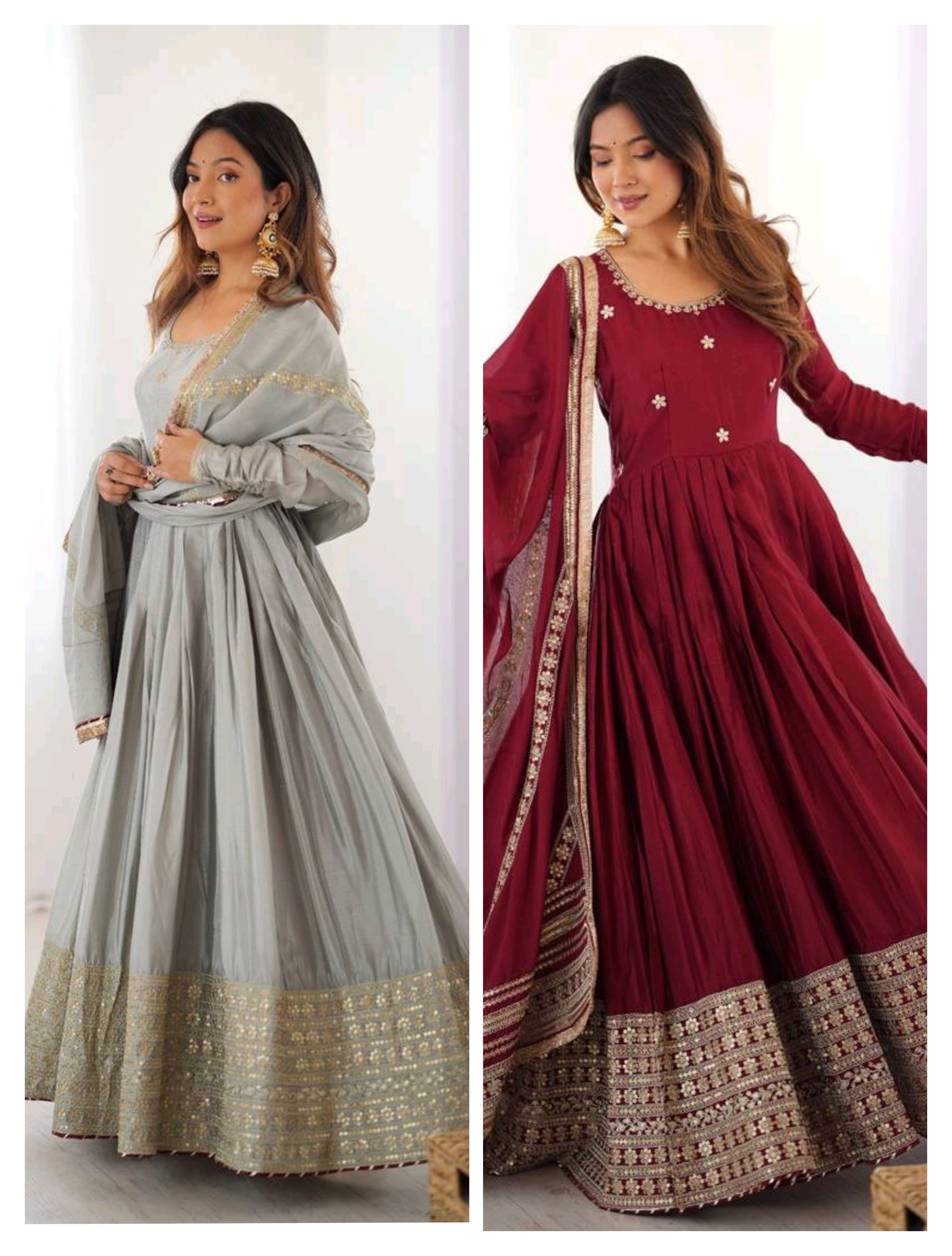 Elegant Anarkali Gown Set 