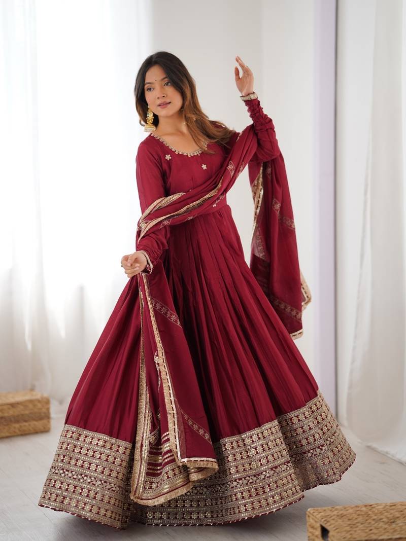Elegant Anarkali Gown Set 