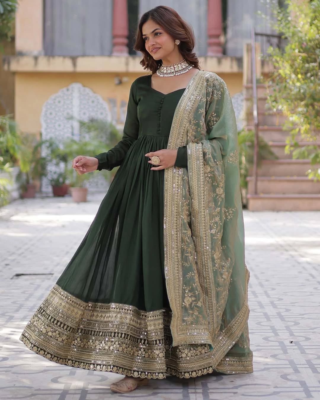 Emerald Green Anarkali Suit
