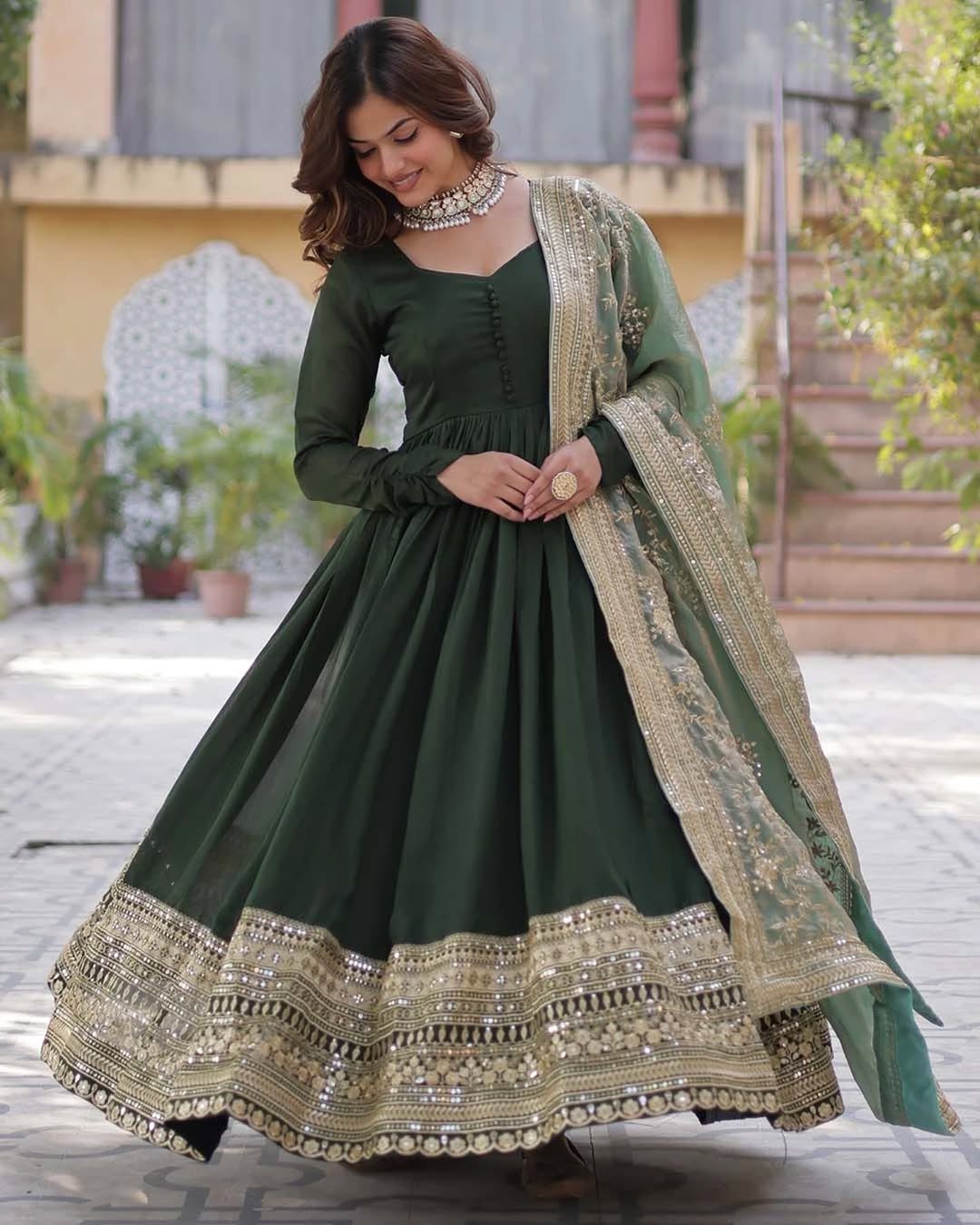 Emerald Green Anarkali Suit